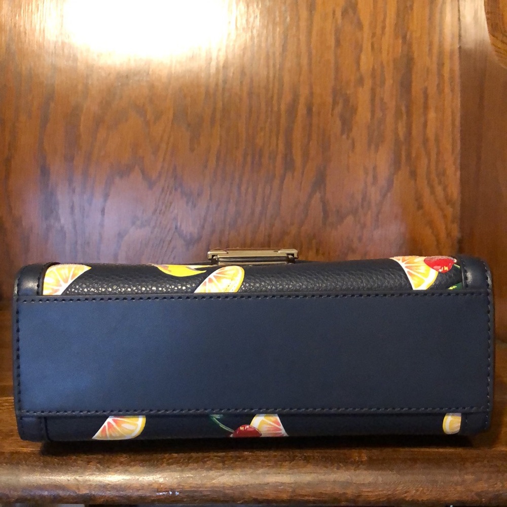 NWT-Michael Kors-Whitney-Medium Sequined Fruit🍒Print🍋Shoulder Bag-Navy-$628 - Picture 11 of 16